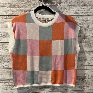 Lovesoft Women's Colorful Plaid Knit Crop Top